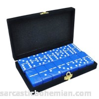 Domino Double 6 Blue Jumbo Tournament Professional Size with Spinners in Elegant Black Velvet Box. B005O05OLG
